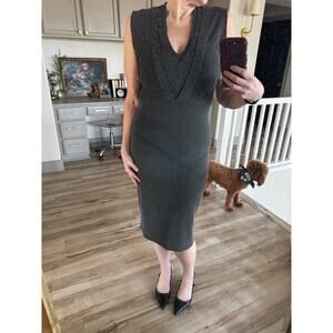 Zara black and white polka dot sleeveless bodycon dress size M